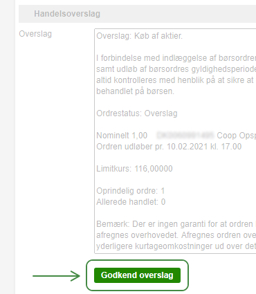 Godkend overslag