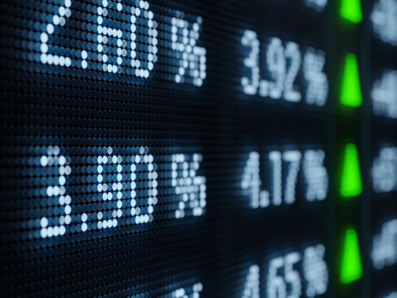 nærbillede af procentsatser på skærm