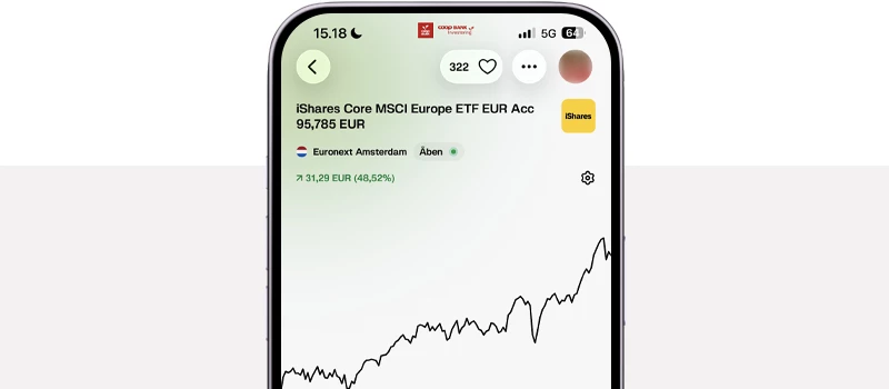 screenshot af etf*s kurs fra coop bank investering